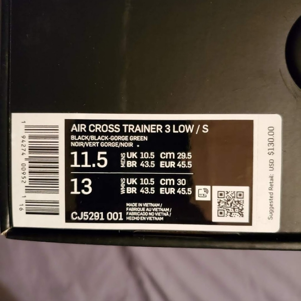 Nike Air Cross Trainer Low SUPREME 11.5 - Picture 5 of 5